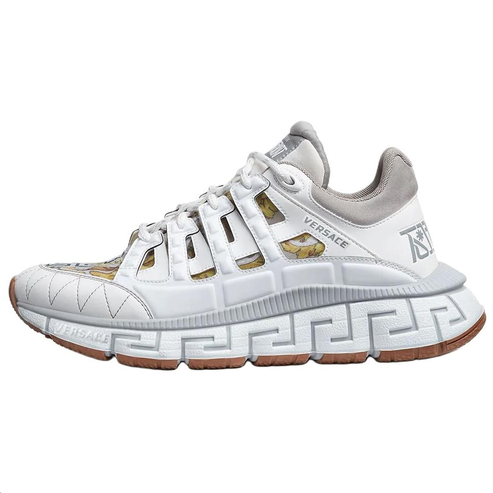 VERSACE Trigreca White Grey Barocco Print Women's