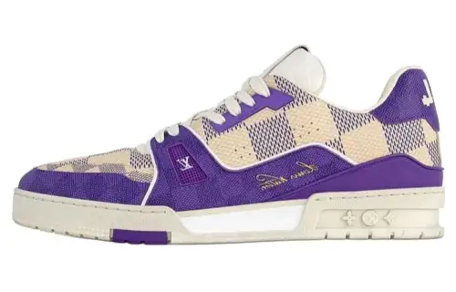 LOUIS VUITTON Trainer Low top Skateboard Shoes Women's Purple Beige