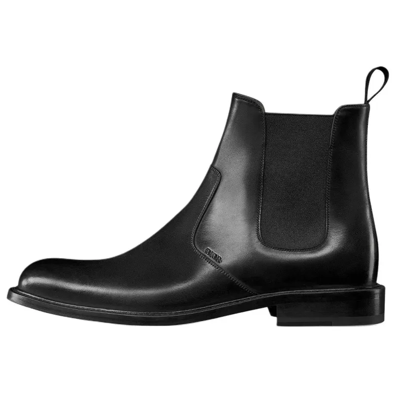 DIOR Embassy Cow Leather Short Chelsea Boots Men's Black