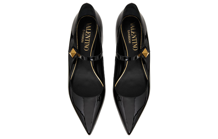 Valentino TIPTOE Leather Flat Shoes Women's Black