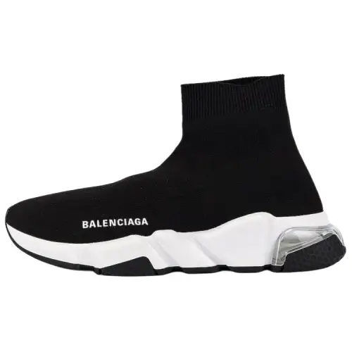 Balenciaga Speed Clear Sole Black White Women's