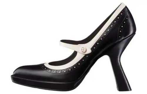 DIOR Spectadior Chunky Heel High Heels 10.5cm Women's Black White
