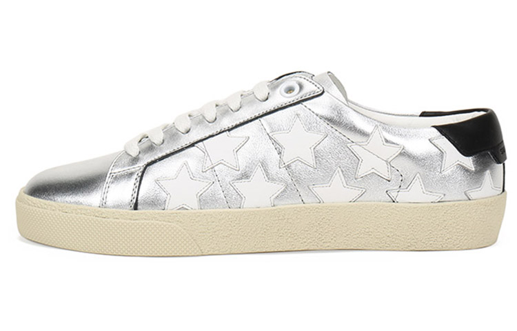 Кеды SAINT LAURENT 59254108C208283 (бело-серебристые)