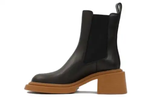 LOEWE Leather Short Chelsea Boots Women's Black