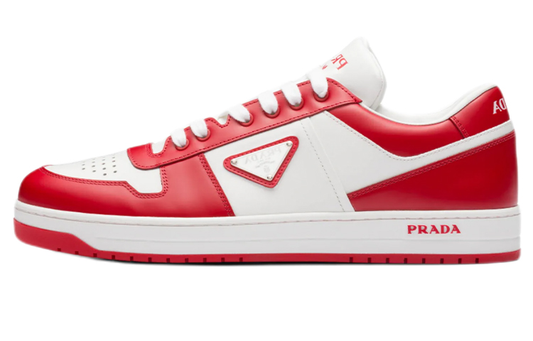 Мужские кеды Prada Downtown Sneakers (бело-красные)