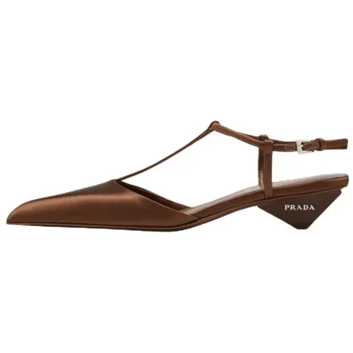PRADA Irregular Heel High Heels 3.5cm Women's Brown