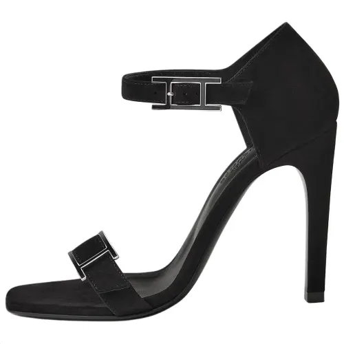 HERMES Judy One Strap Sandals 10.5cm Women's Black