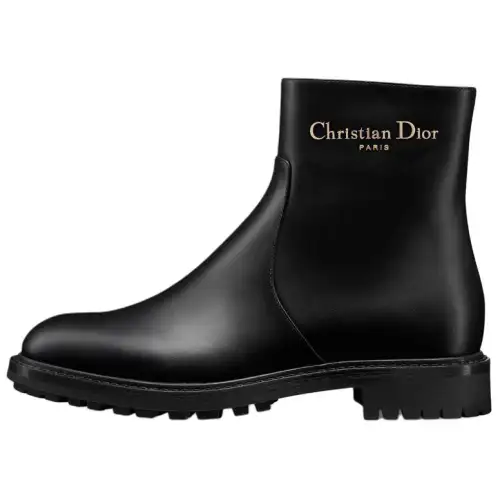 DIOR D Town Calfskin Ankle Boots Women's Black
