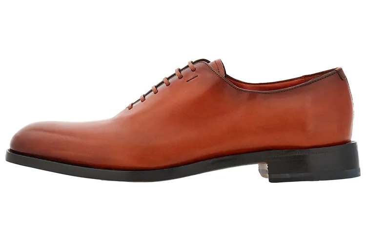 FERRAGAMO Cow Leather Dress Shoes Men's Earthy Brown
