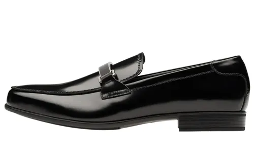 PRADA Leather Loafers Women's Black