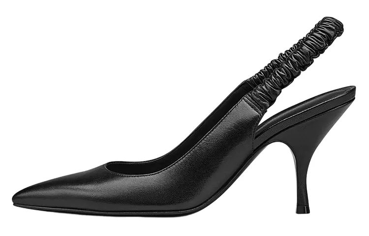 Bottega Veneta Leather Pointed Toe Slim Heel High Heels 8cm Women's Black