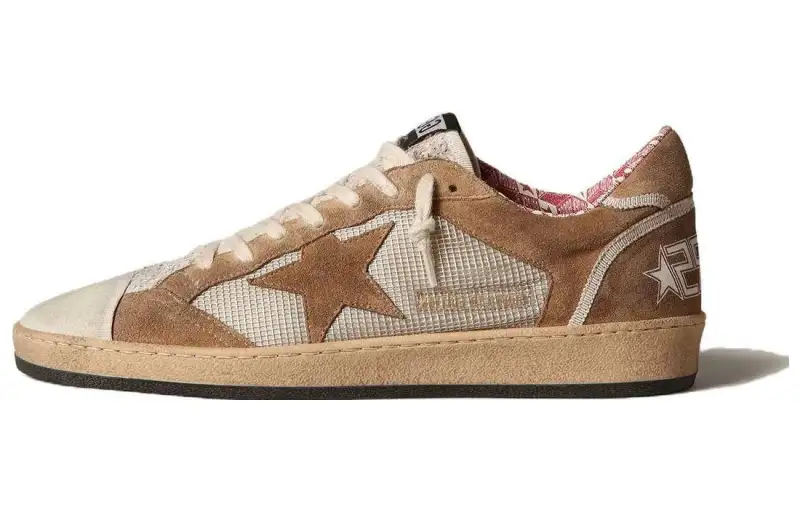 Golden Goose Ball Star Cow Leather Low top Skateboard Shoes Men's Umber