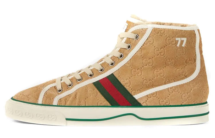 Gucci Tennis 1977 High 'Butter Suede Mini GG'
