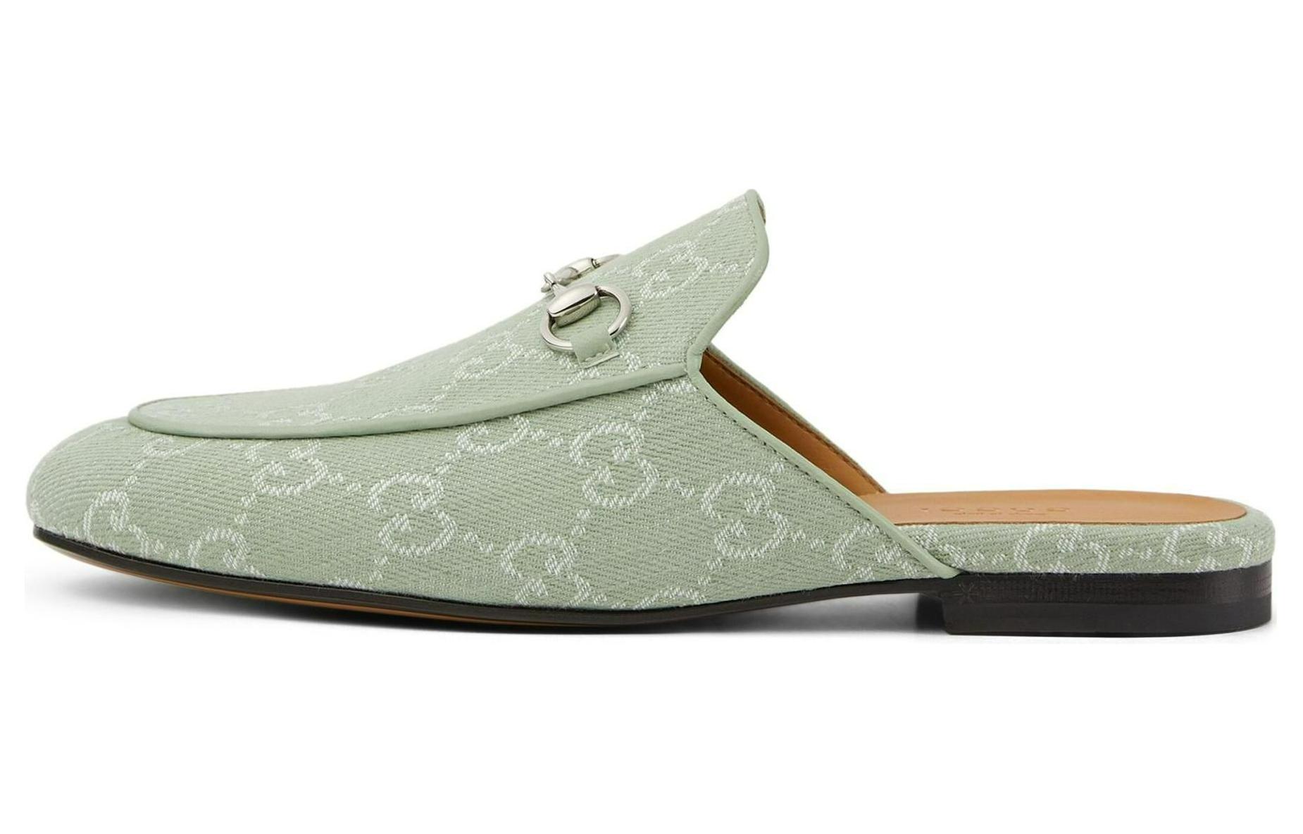 Женские сабо Gucci Princetown (зеленые)