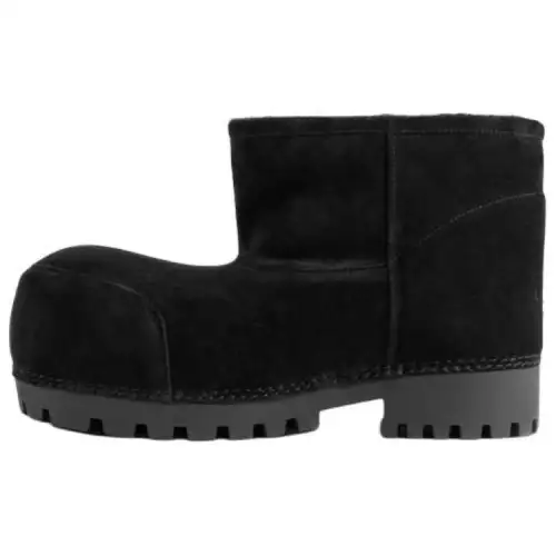 Balenciaga Alaska Fur FW24 SKIWEAR Collection Short Snow Boots Men's Black