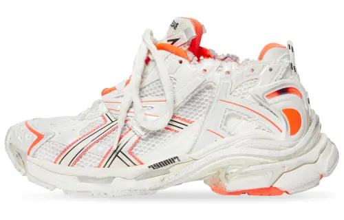 Balenciaga Runner Sneakers 'White Fluo Orange Mesh And Nylon' Women's
