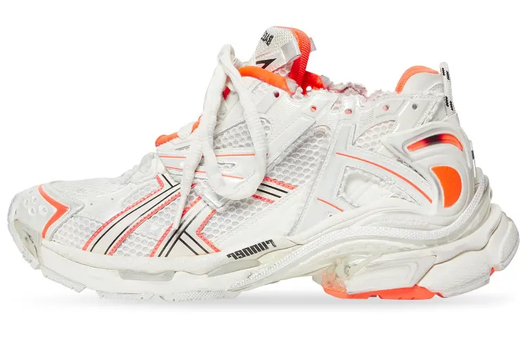 Balenciaga Runner Sneakers 'White Fluo Orange Mesh And Nylon' Women's