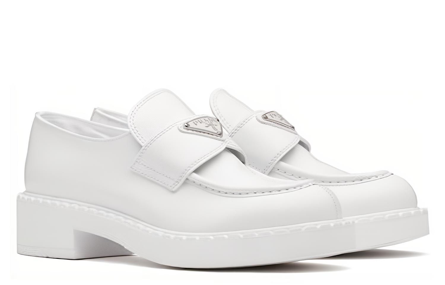 PRADA Leather Loafers 'White' Women's