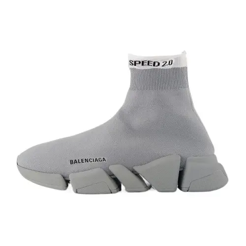 Balenciaga Speed 2.0 Mid top Casual Shoes Men's Gray Black