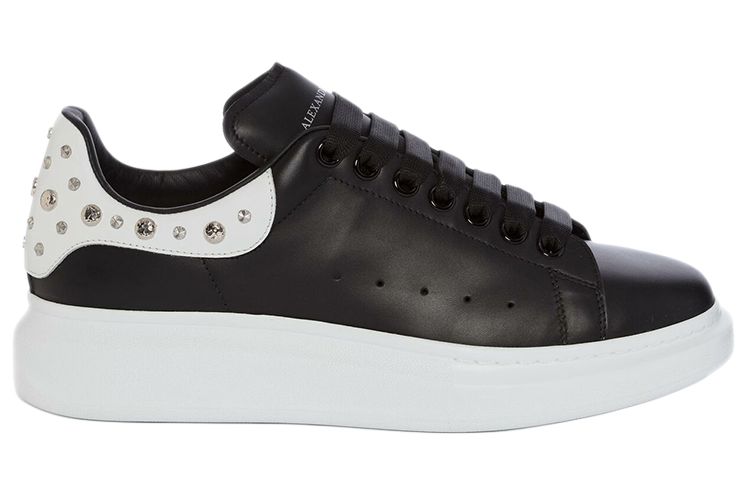 Мужские кеды Alexander McQueen Oversized Sneaker (черно-белые) — фото 2