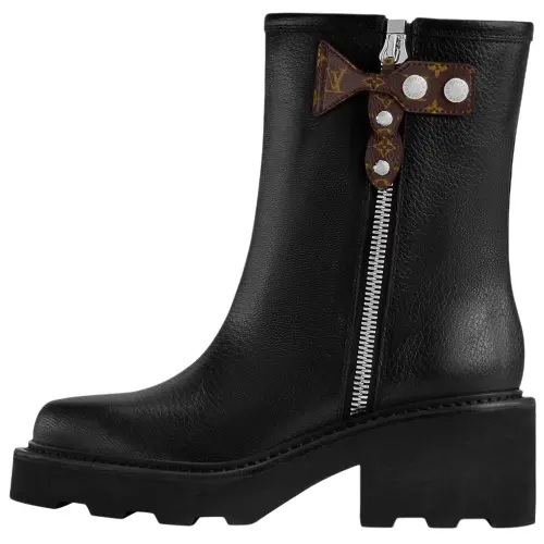 LOUIS VUITTON Beaubourg Ankle Boots 4cm Women's Black