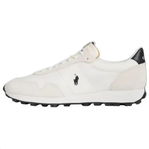 Polo Ralph Lauren PRL Trail 125 suede round toe lace-up low-top lifestyle shoes men's white