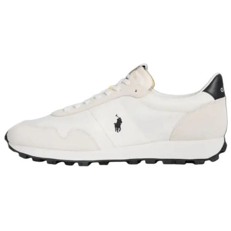 Polo Ralph Lauren PRL Trail 125 suede round toe lace-up low-top lifestyle shoes men's white
