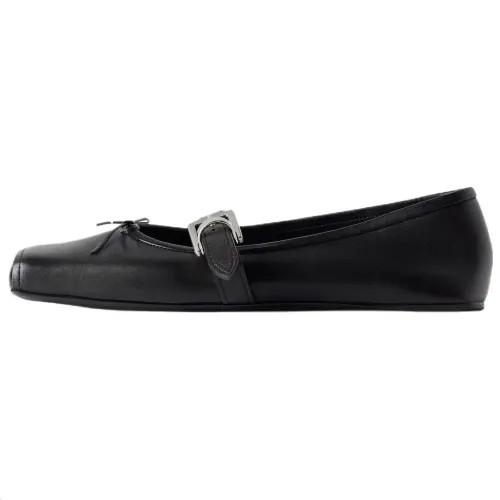 Balenciaga Bel Air Flat Mary Jane Shoes Women's Black