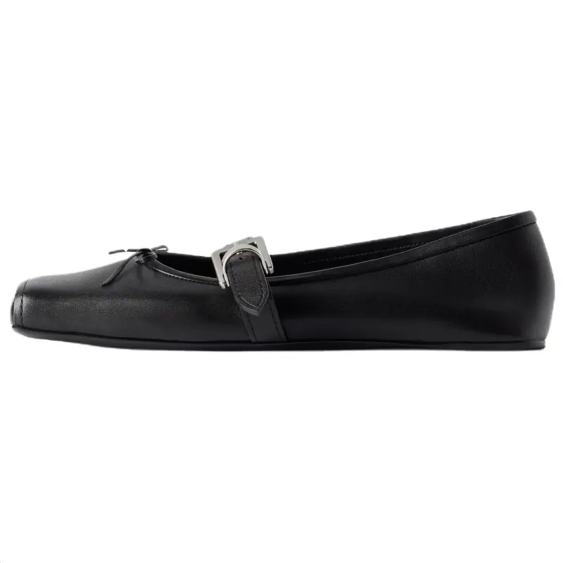 Balenciaga Bel Air Flat Mary Jane Shoes Women's Black