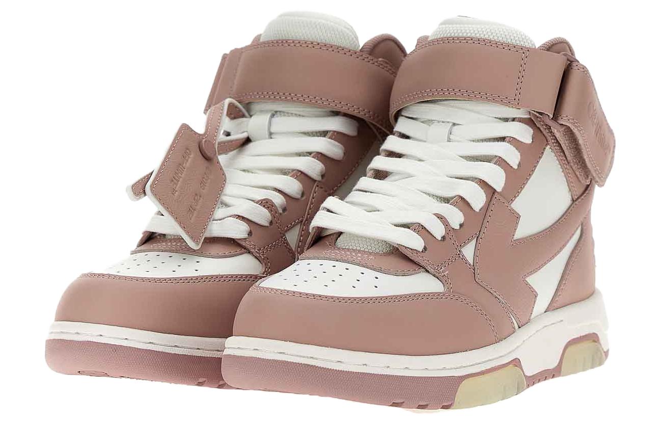 Женские высокие кеды OFF-WHITE Out Of Office (розовые) — фото 3