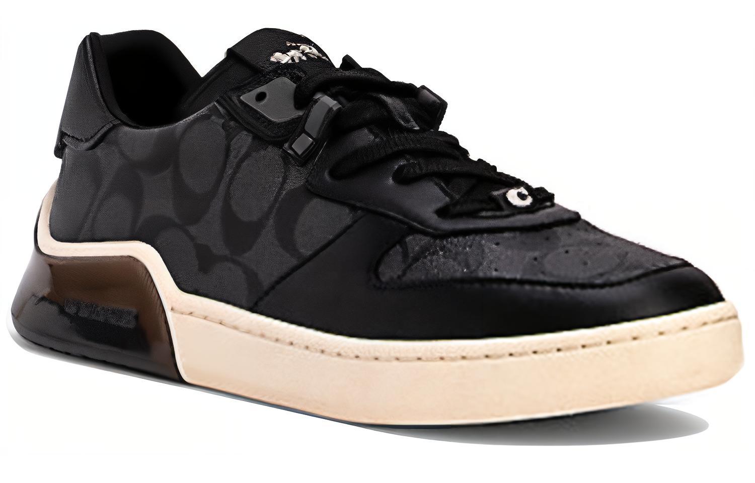 COACH CitySole Low top Stylish Skateboarding Shoes Men's Black Beige White