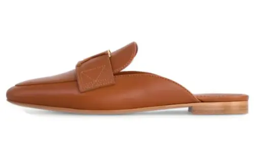 LOUIS VUITTON Capri Rubber Sole Quiet Closed Toe Slippers Women's Brown