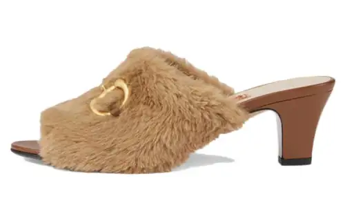 GUCCI Slippers 5.5cm Women's Brown Year Of The Rabbit Limited Edition