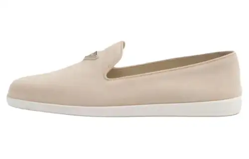 PRADA Triangle-logo Suede Loafers