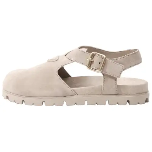 PRADA Cow Leather Low top Casual Shoes Women's Beige