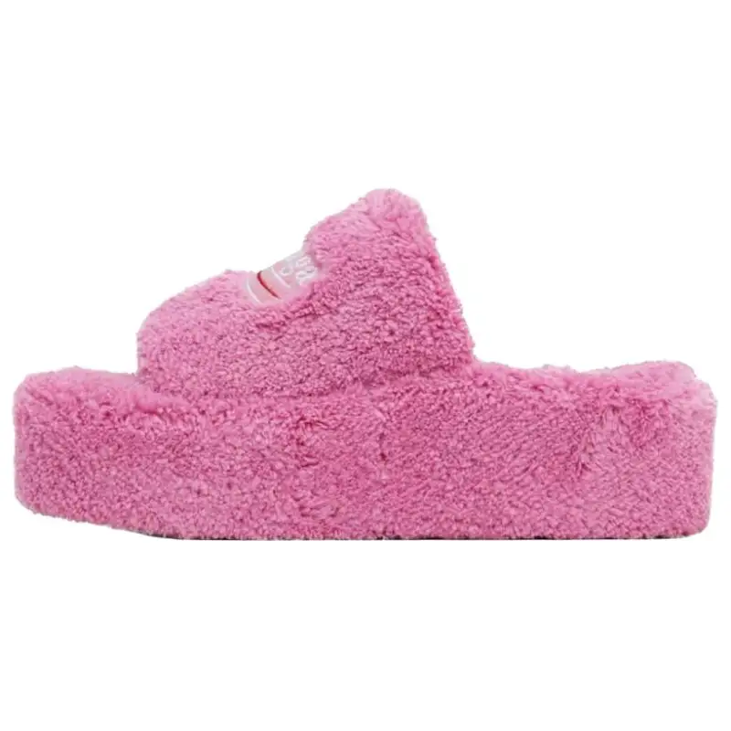 Balenciaga Furry Slide Slippers 6.3cm Women's Pink