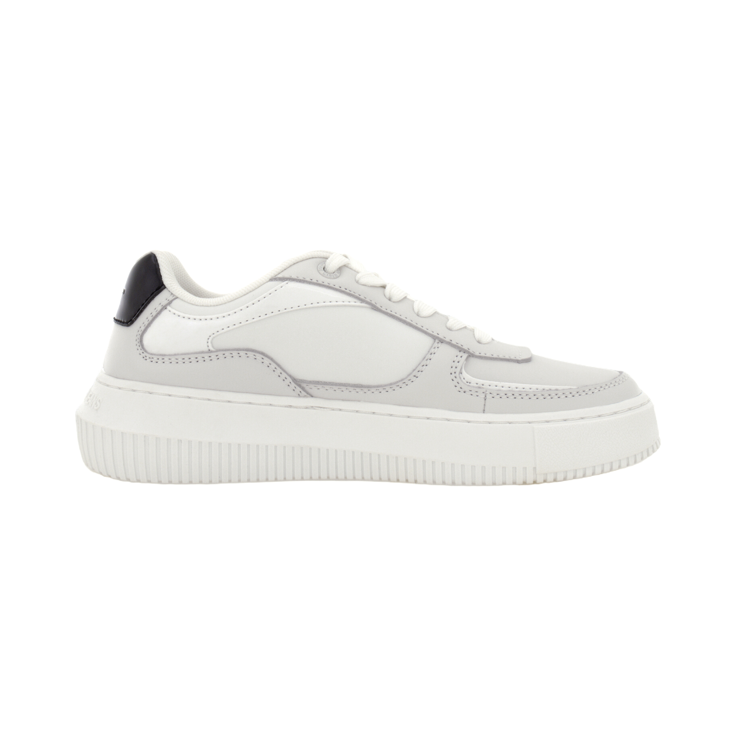 CKJ CALVIN KLEIN JEANS Skateboard Shoes Women's Moon White & Space Black