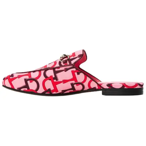 GUCCI Horsebit Closed Toe Slippers Women's Pink