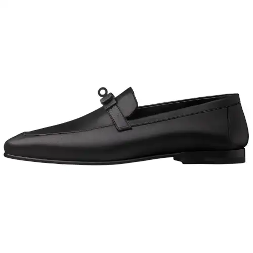 HERMES Charlie Loafers Men's Black