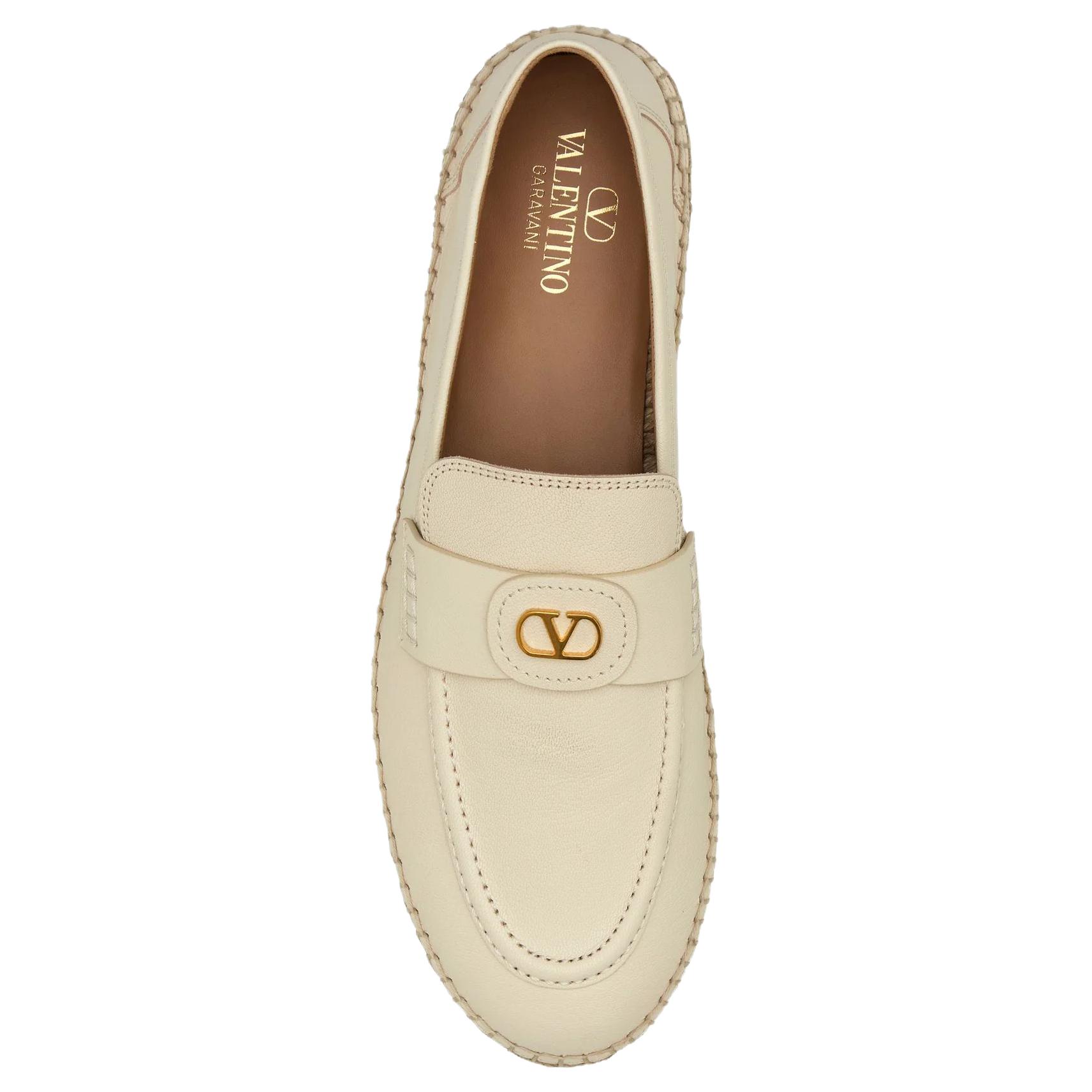Женские лоферы Valentino Vlogo Ivory (бежевые) — фото 5