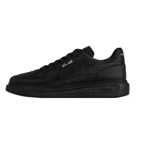 LOUIS VUITTON Beverly Hills Cow Leather Low top Skateboard Shoes Men's Black