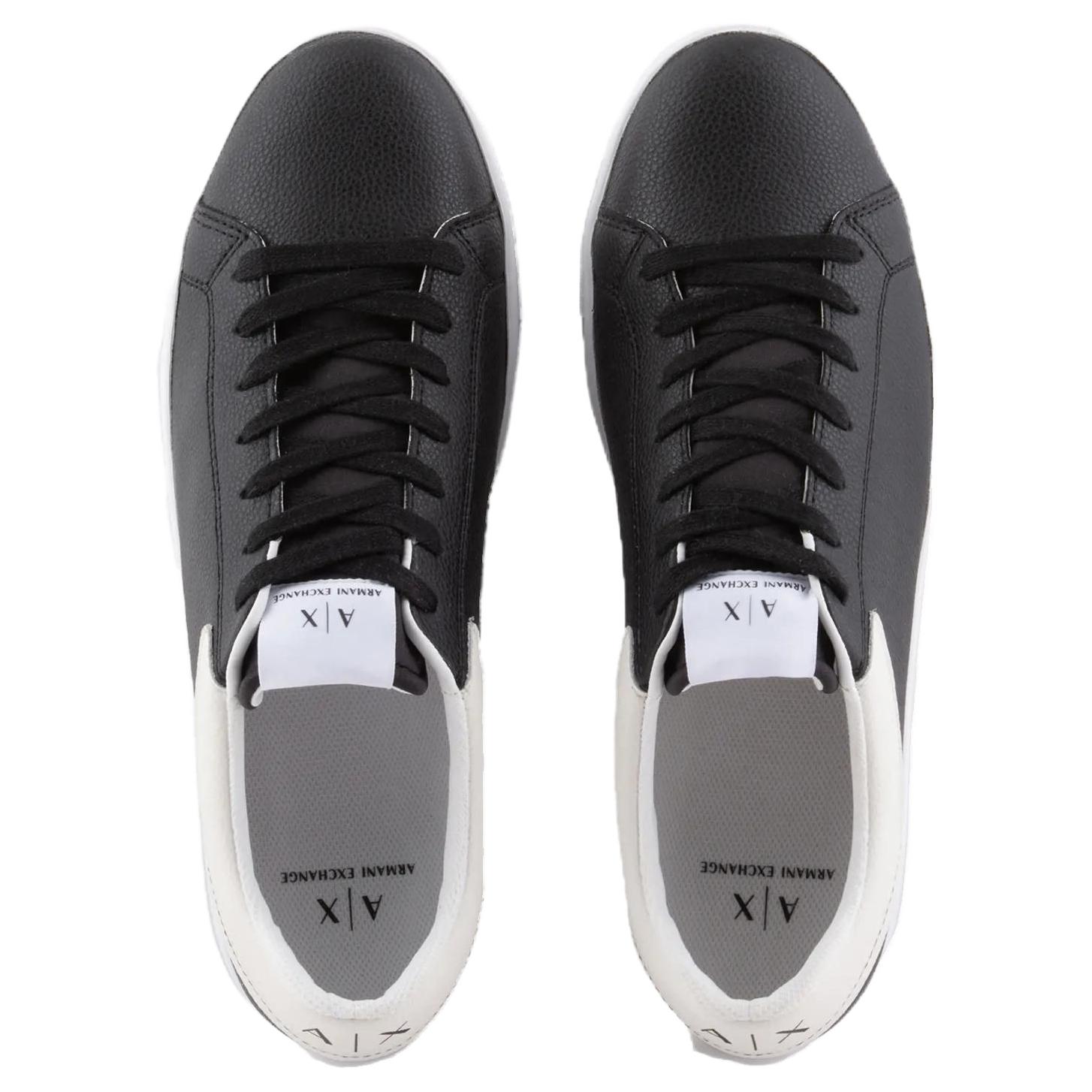 ARMANI EXCHANGEAE Leather Low top Skateboard Shoes Men's Black