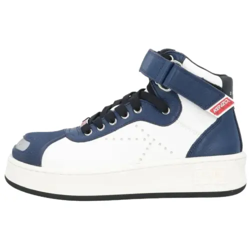 KENZO Takumi Takada Leather High top Stylish Skateboarding Shoes Men's Blue White