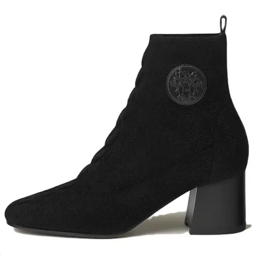 HERMES Jenna Ankle Boots 6CM Women's Black