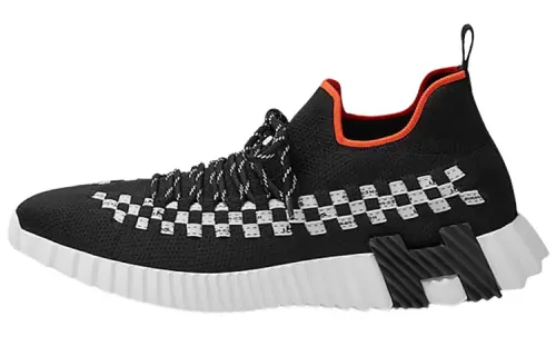 HERMES Fle Abrasion Resistant Low top Casual Shoes Men's Black