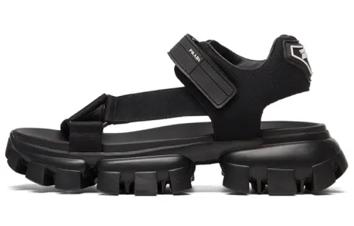 PRADA Cloudbust Thunder Sandal Black Nylon
