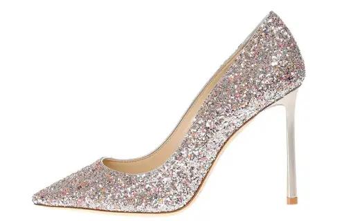 Jimmy Choo Romy Leather Slim Heel High Heels 10cm Women's Silver