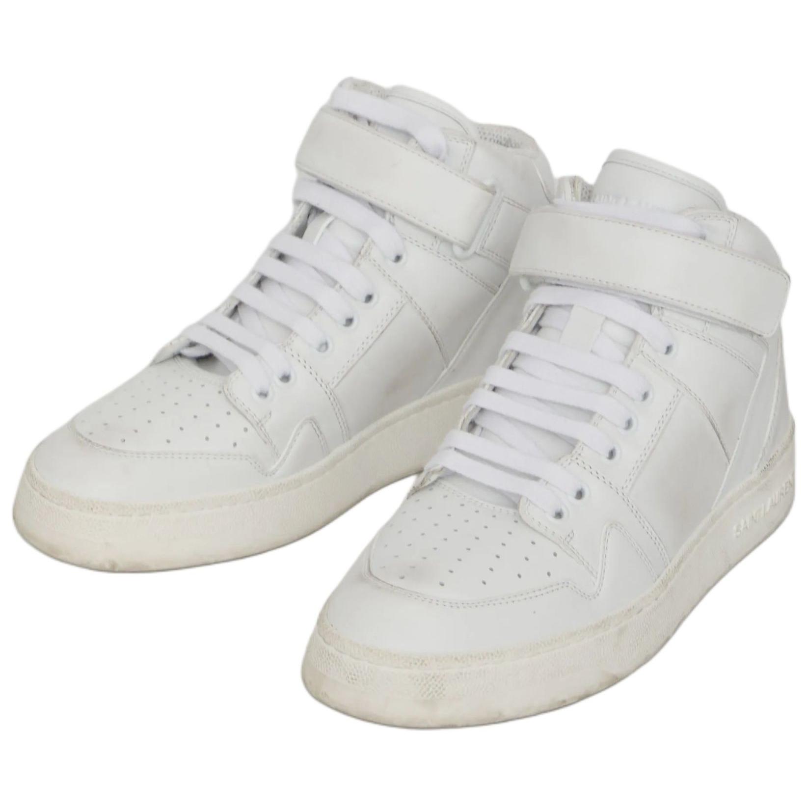Женские кеды SAINT LAURENT High-top (белый) — фото 3