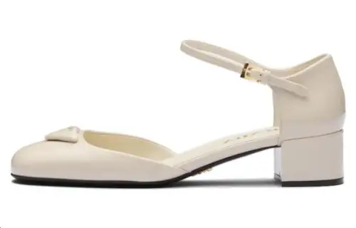 PRADA 35mm Triangle-logo Patent-leather Pumps