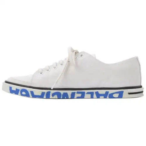 Balenciaga Canvas Stylish Skateboarding Shoes Women's White Blue